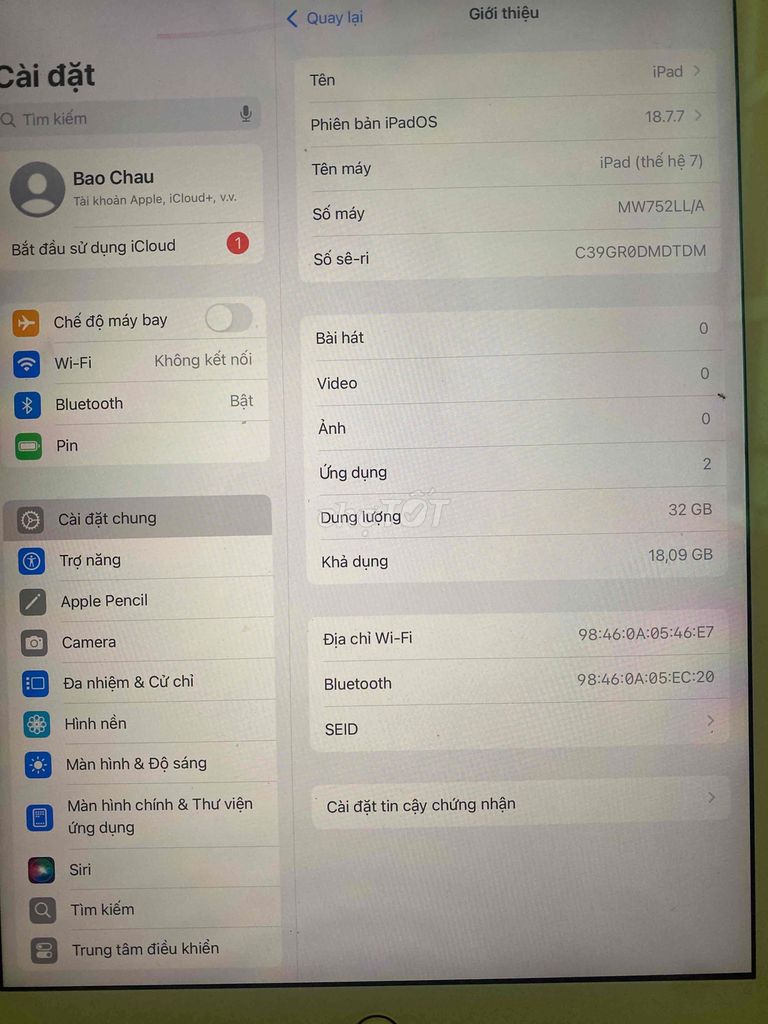 ipad gen7 cũ giá thanh lý. Mua bán Máy tính bảng tại Quận 3 Tp Hồ Chí Minh được đăng bởi châu hình 1