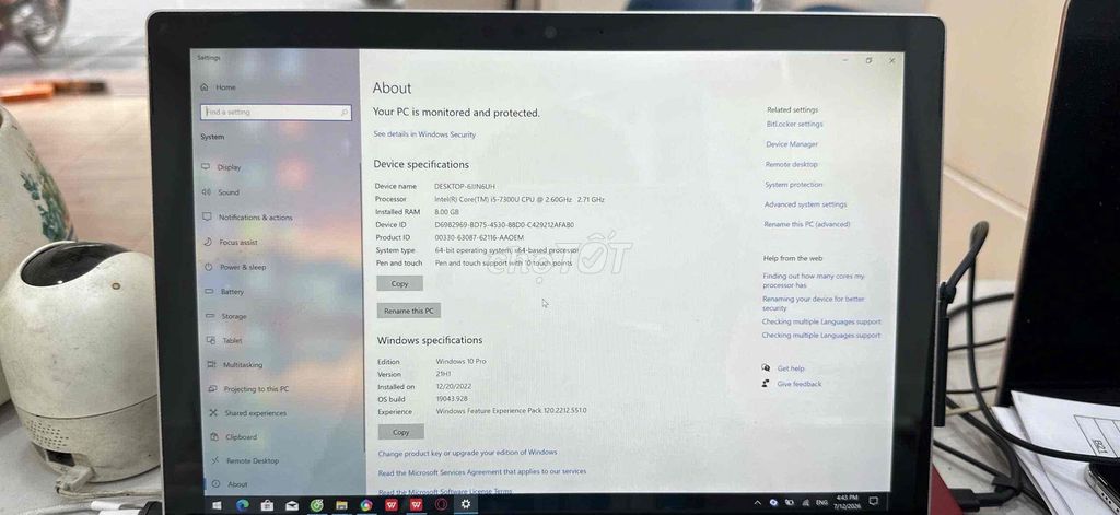 Microsoft Surface Pro 5 i5-7300U 8GB/256GB. Mua bán Máy tính bảng tại Quận Phú Nhuận Tp Hồ Chí Minh được đăng bởi hoang anh 255 hình 1