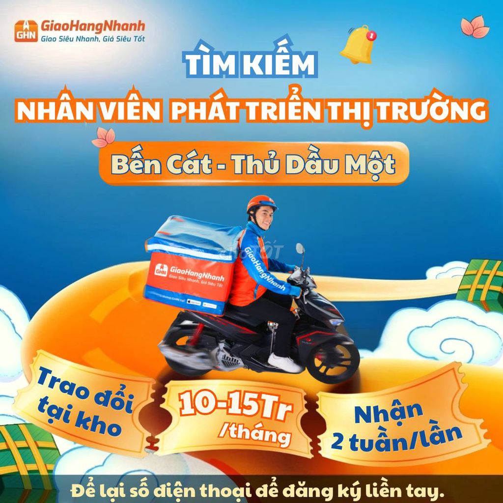 VIỆC LÀM SAU TẾT - SHIPPER GHN THỦ DẦU MỘT 15TR