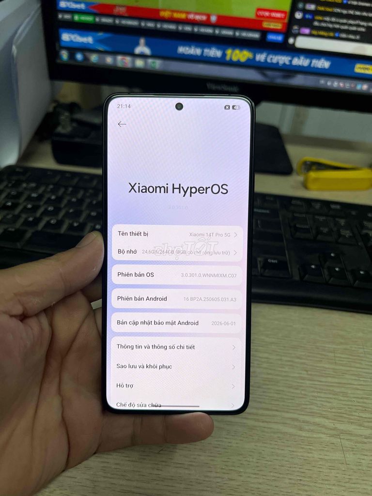 Xiaomi 14T Pro 5G 256GB Đen. Mua bán Điện thoại tại Quận Hai Bà Trưng Hà Nội được đăng bởi Quốc Bảo hình 1