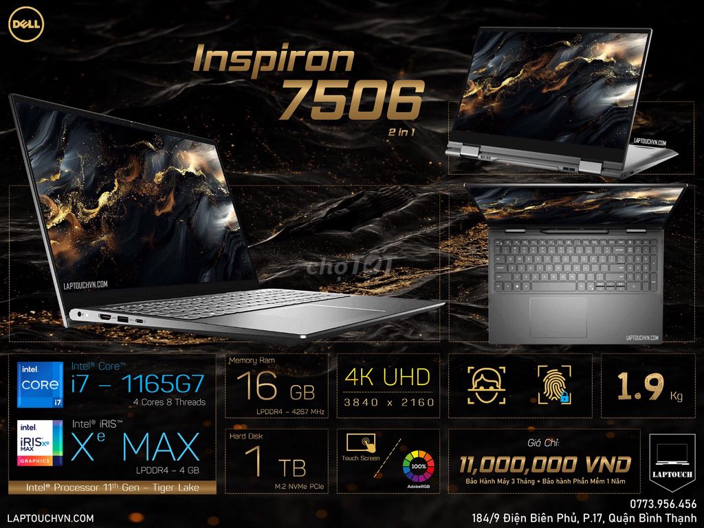 Dell Inspiron 15 7506 2in1 [ 4K + Dell Active Pen]. Mua bán Laptop tại Quận Bình Thạnh Tp Hồ Chí Minh được đăng bởi Cửa Hàng Máy Tính Laptouch VN hình 1