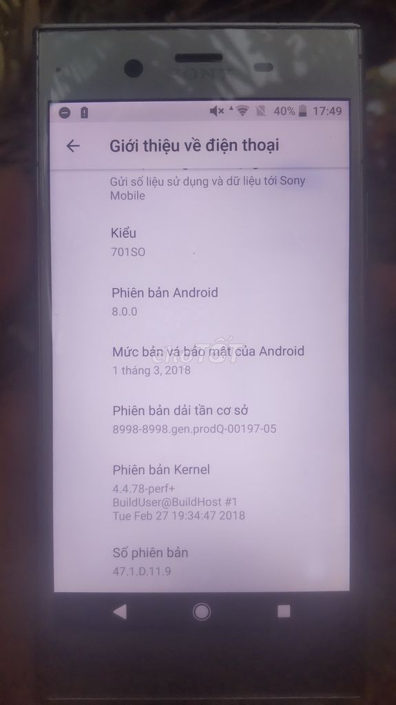 Sony Xperia XZ1 64GB Bạc. Mua bán Điện thoại tại Huyện Tam Bình Vĩnh Long được đăng bởi Nguyễn Gia Toàn hình 1