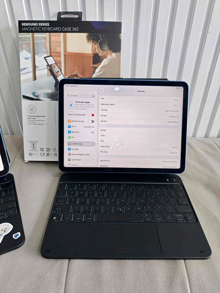 Apple iPad Air5-64gb Blue +Phím Zin chất 100%. Mua bán Máy tính bảng tại Quận Đống Đa Hà Nội được đăng bởi Quý Hoàng hình 1