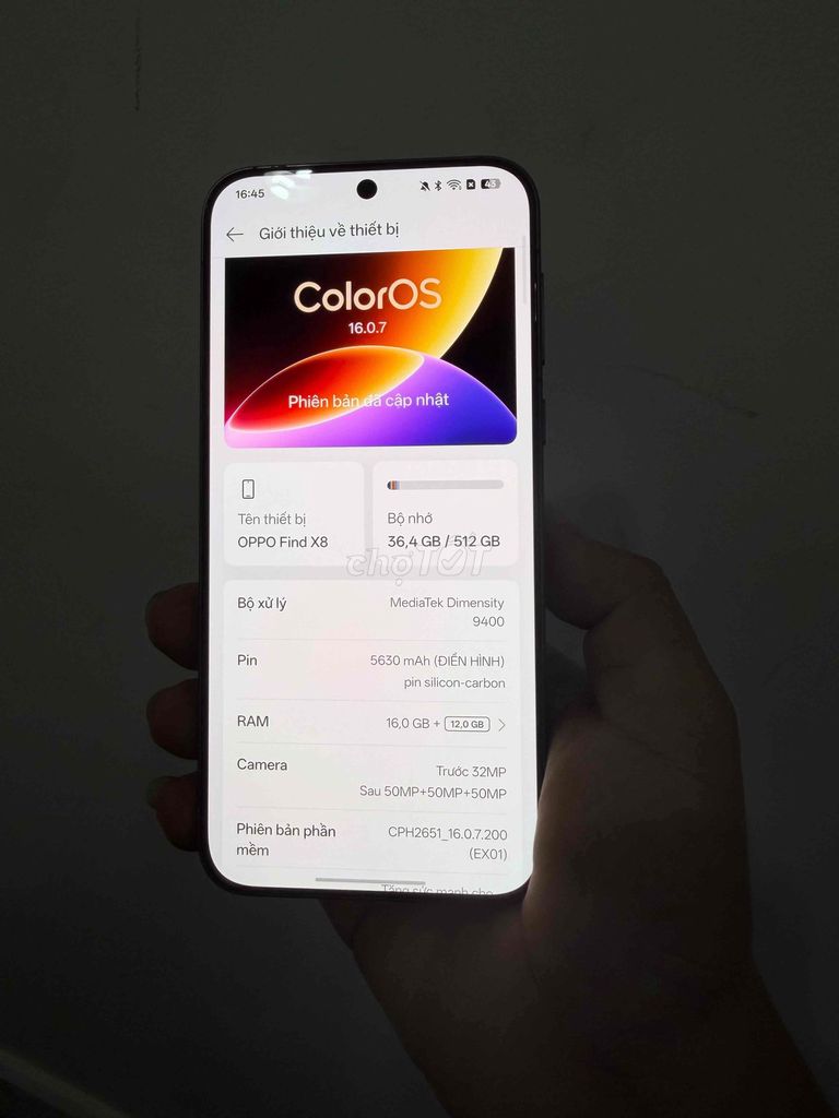 Oppo Find X8 16GB/512GB Xám. Mua bán Điện thoại tại Quận 7 Tp Hồ Chí Minh được đăng bởi Hoàng Tùng hình 1