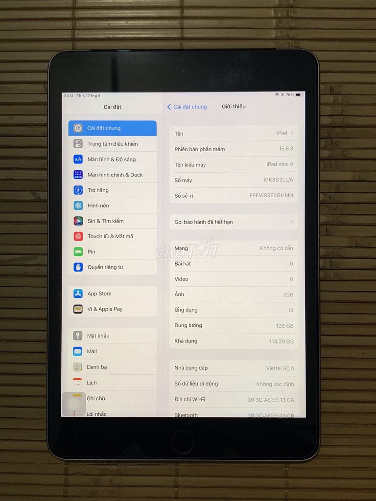iPad Mini 4 128GB 4G. Mua bán Máy tính bảng tại Huyện Đông Anh Hà Nội được đăng bởi Duong hình 1