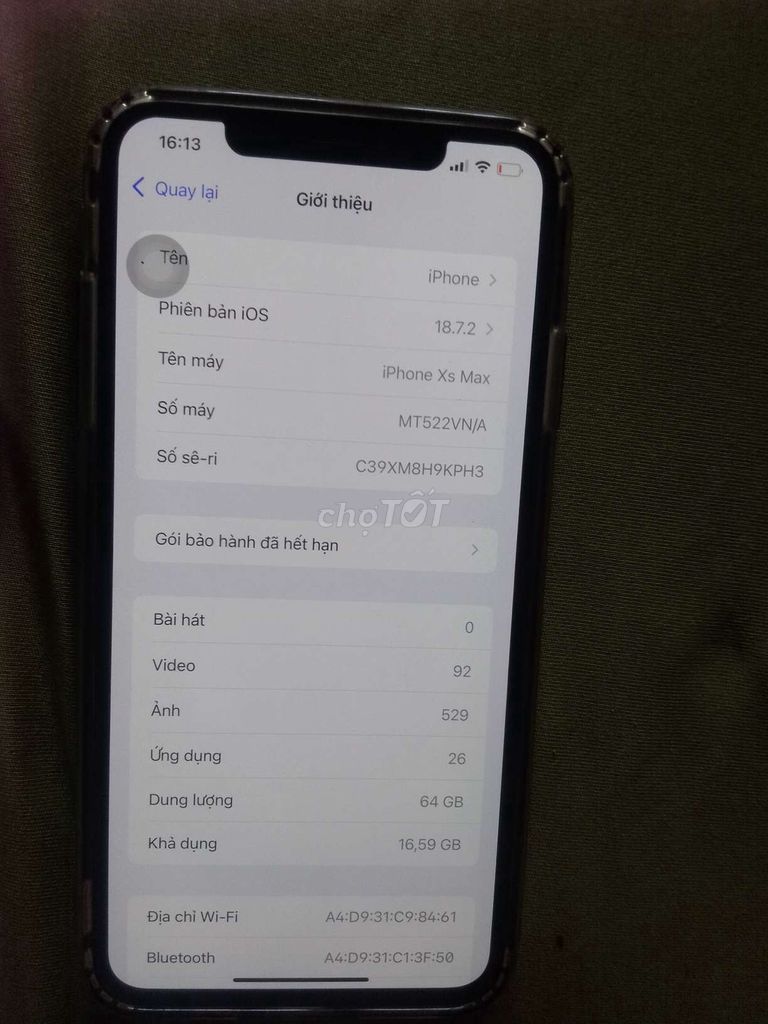 iPhone XS Max 64GB. Mua bán Điện thoại tại Huyện Xuyên Mộc Bà Rịa - Vũng Tàu được đăng bởi Châu Châu hình 1