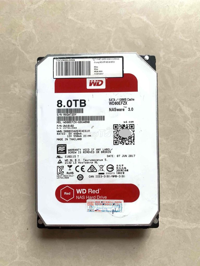 Ổ cứng HDD Western 8TB sk100% Nguyên zin. Mua bán Linh kiện (RAM, Card...) tại Quận Tân Phú Tp Hồ Chí Minh được đăng bởi Nguyễn Phong hình 1