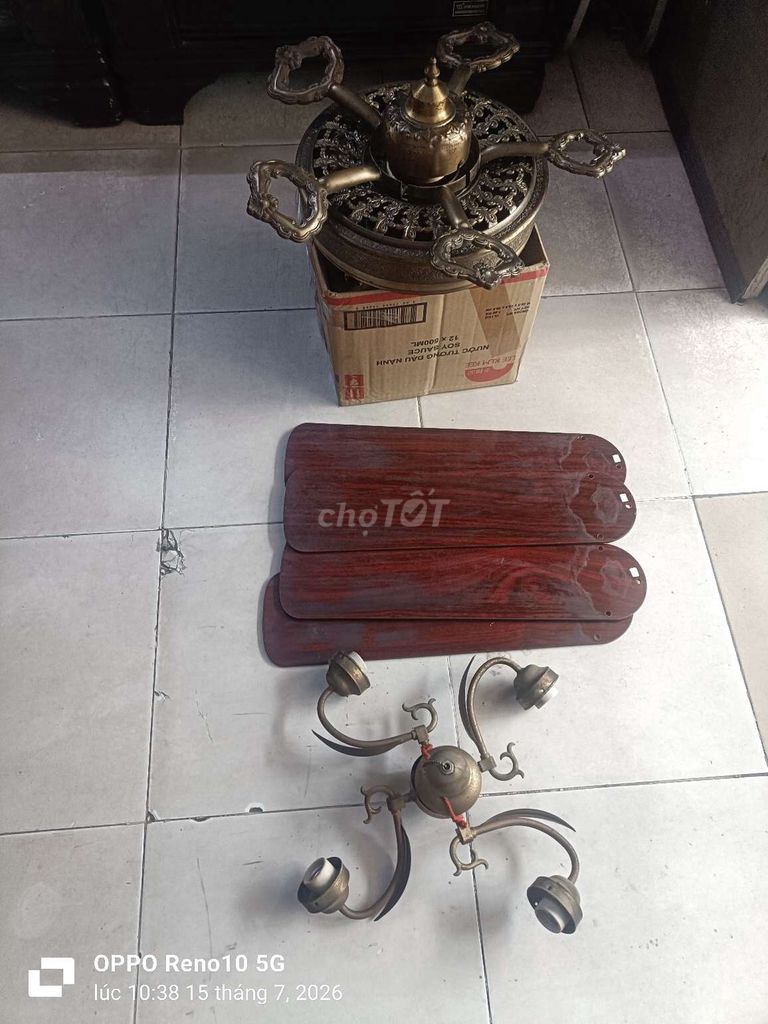 Quạt trần gỗ 5 cánh phong cách cổ điển. Mua bán Quạt tại Quận Bình Tân Tp Hồ Chí Minh được đăng bởi Long hình 1
