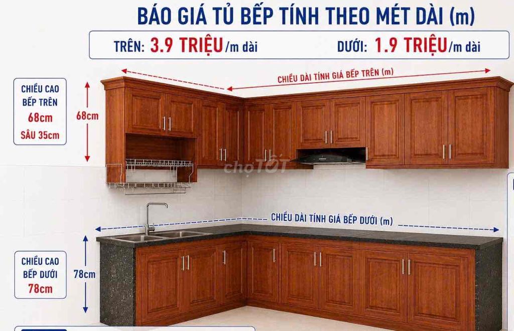 Xưởng đóng tủ bếp gỗ căm xe 100%. Mua bán Tủ, kệ gia đình tại Quận 12 Tp Hồ Chí Minh được đăng bởi ĐỒ GỖ MỸ NGHỆ LÂM PHÁT hình 1