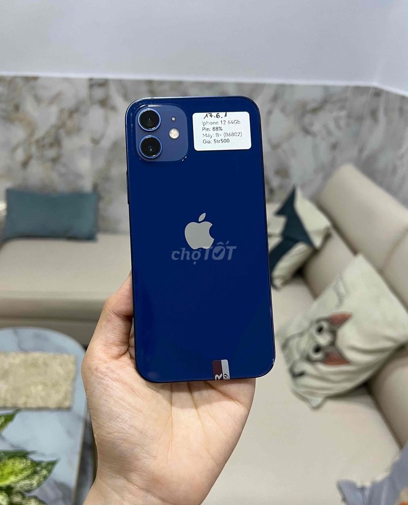 Apple iPhone 12 64GB Xanh Pin Zin 88 IOS 17.6.1. Mua bán Điện thoại tại Huyện Hóc Môn Tp Hồ Chí Minh được đăng bởi SIRI STORE HCM hình 1