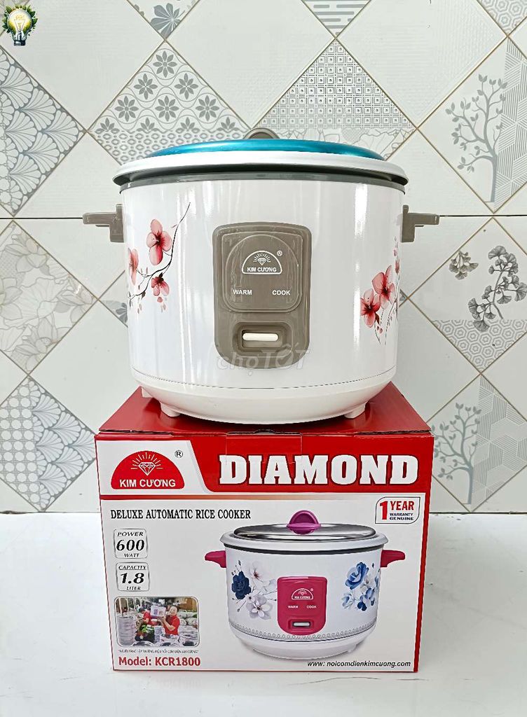 Nồi cơm điện Kim Cương 1.8L nắp rời Trắng. Mua bán Bếp, lò, đồ điện nhà bếp tại Thành phố Rạch Giá Kiên Giang được đăng bởi NHÃ ĐAN KG hình 1