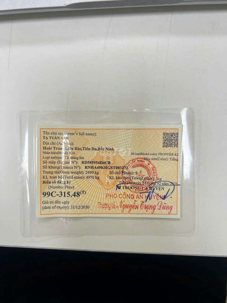 Xe mới mua đi ít ko dùng, bán cho ae nào cần. Mua bán Xe tải, xe ben tại Huyện Tiên Du Bắc Ninh được đăng bởi Tuấn Anh  hình 6