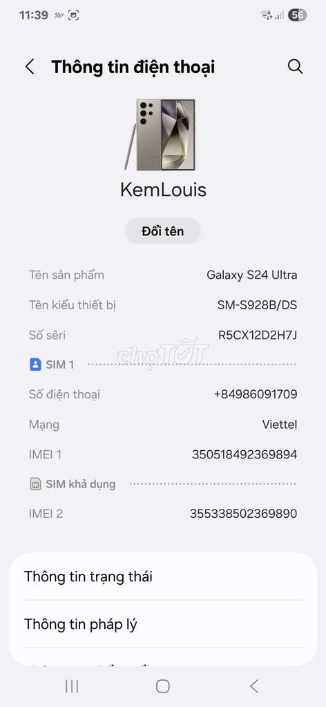 Samsung Galaxy S24 Ultra 256GB Bạc. Mua bán Điện thoại tại Thành phố Thủ Dầu Một Bình Dương được đăng bởi Tô xuân yên hình 1