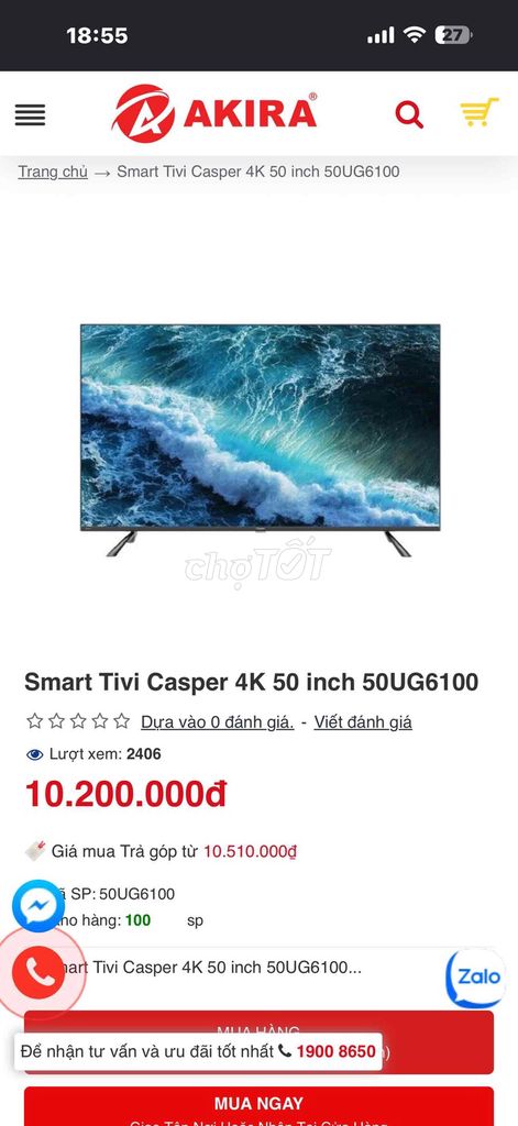 Tivi Casper 50UG6100 50 inch 4K. Mua bán Tivi, Âm thanh tại Huyện Hóc Môn Tp Hồ Chí Minh được đăng bởi ngoc hình 1