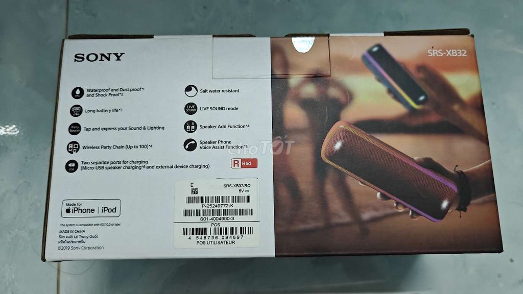 Loa Bluetooth Sony SRS-XB32 Đỏ kháng nước. Mua bán Tivi, Âm thanh tại Huyện Nhơn Trạch Đồng Nai được đăng bởi Đức hình 1