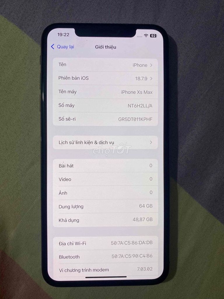 Apple iPhone Xs Max 64GB Vàng Đồng Cũ. Mua bán Điện thoại tại Quận Ninh Kiều Cần Thơ được đăng bởi Bảo Trần hình 1