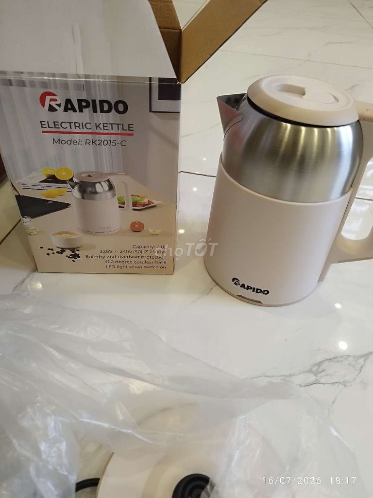 Ấm đun nước Rapido RK2015-C 2.0L. Mua bán Bếp, lò, đồ điện nhà bếp tại Huyện Hòn Đất Kiên Giang được đăng bởi Tuấn Ng Vũ hình 1
