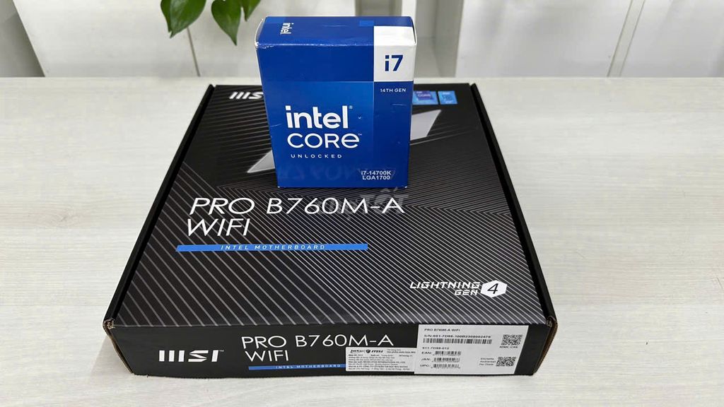 Trả góp 0đ combo new full box B760 I7 14700K