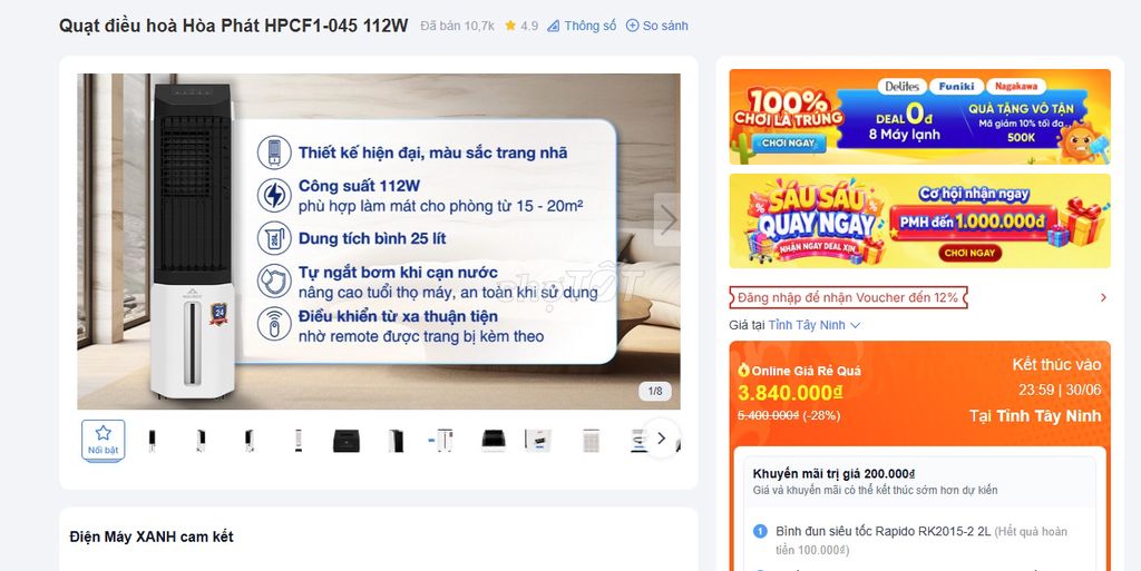 Quạt điều hòa Hòa Phát HPCF1-045. Mua bán Quạt tại Huyện Cần Giuộc Long An được đăng bởi vinh hình 1