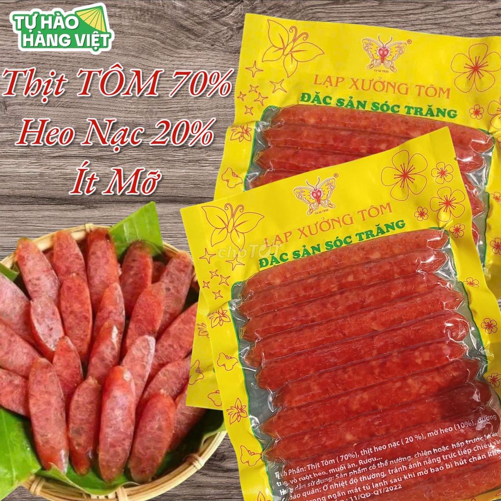 1.Kg Lạp Xưởng TÔM Đặc Sản Sóc Trăng