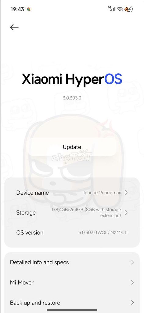Xiaomi Turbo 4 Pro 264GB HyperOS 3.0.303.0. Mua bán Điện thoại tại Huyện Hoài Đức Hà Nội được đăng bởi Vũ Thái hình 1