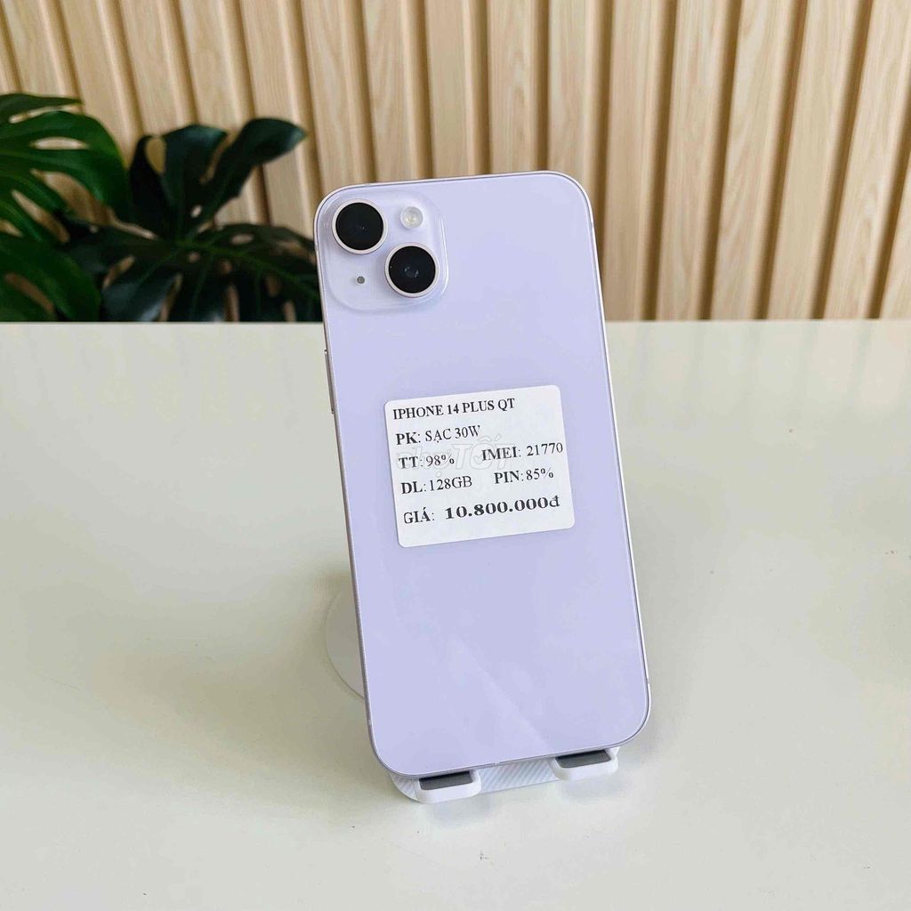 iPhone 14 Plus - 128GB Tím Pin 85% Nguyên Zin. Mua bán Điện thoại tại Quận Ninh Kiều Cần Thơ được đăng bởi Hmphone hình 1