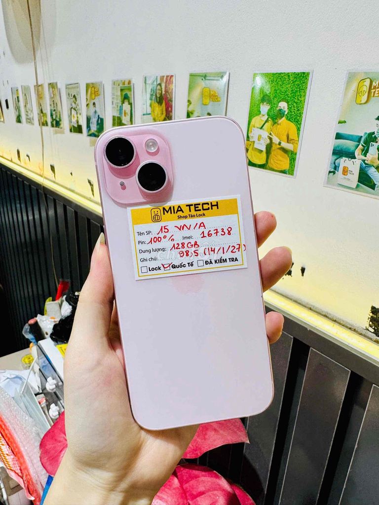 Apple iPhone 15 128GB Hồng 98.5%. Mua bán Điện thoại tại Quận Ba Đình Hà Nội được đăng bởi Huy Trần hình 1