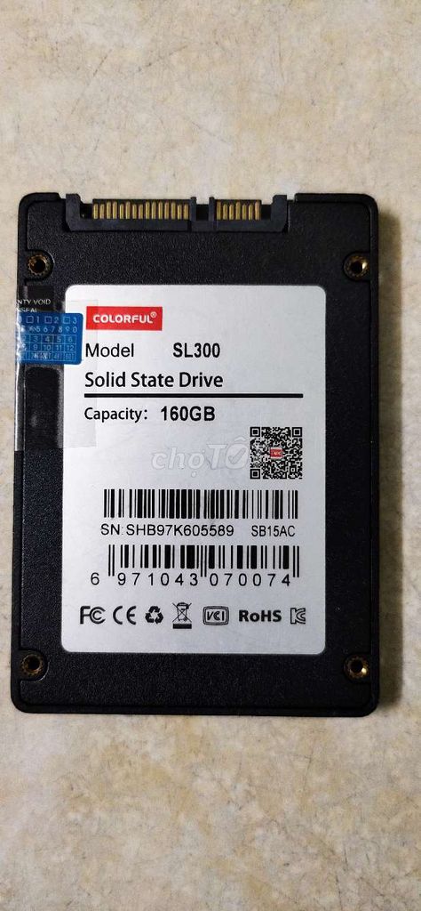 Ổ cứng SSD Colorful SL300 160GB Đen. Mua bán Linh kiện (RAM, Card...) tại Quận 11 Tp Hồ Chí Minh được đăng bởi nguyễn minh trường hình 1
