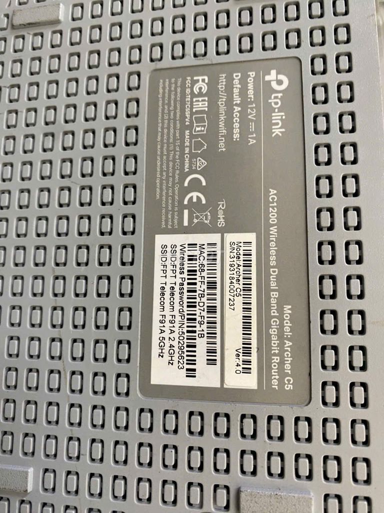 Bộ phát WiFi TP-Link Archer C5 Trắng. Mua bán Phụ kiện (Màn hình, Chuột...) tại Quận Nam Từ Liêm Hà Nội được đăng bởi trường phát hình 1