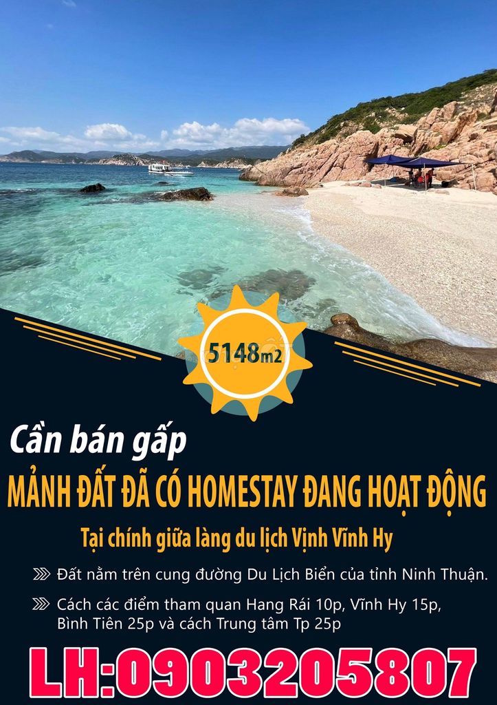 bán mảnh đất 5148m2 homestay đang hoạt động làng du lịch Vịnh Vĩnh Hy