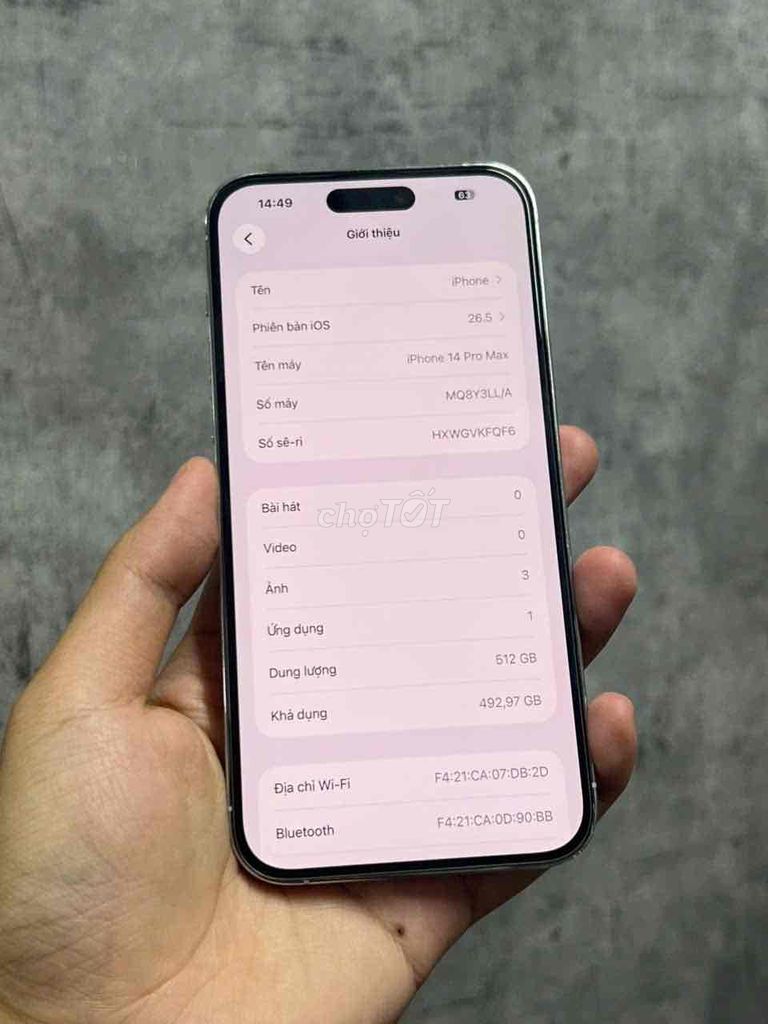 Apple iPhone 14 Pro Max 512GB Trắng Đã ép kính. Mua bán Điện thoại tại Quận Cầu Giấy Hà Nội được đăng bởi Trần Vương hình 1