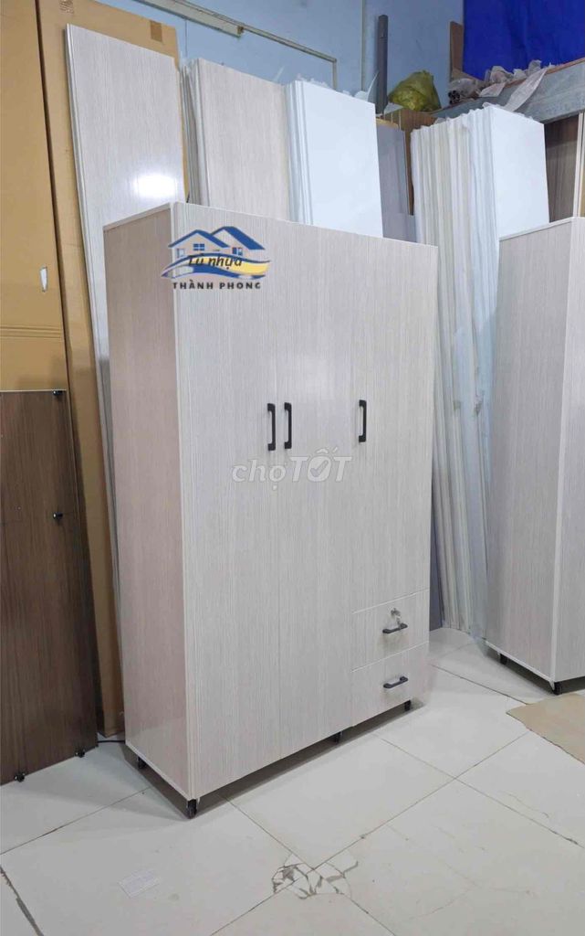 Tủ quần áo Nhựa Đài Loan Vân gỗ nhạt 1m23. Mua bán Tủ, kệ gia đình tại Thành phố Thủ Đức Tp Hồ Chí Minh được đăng bởi Ngọc Lan hình 1