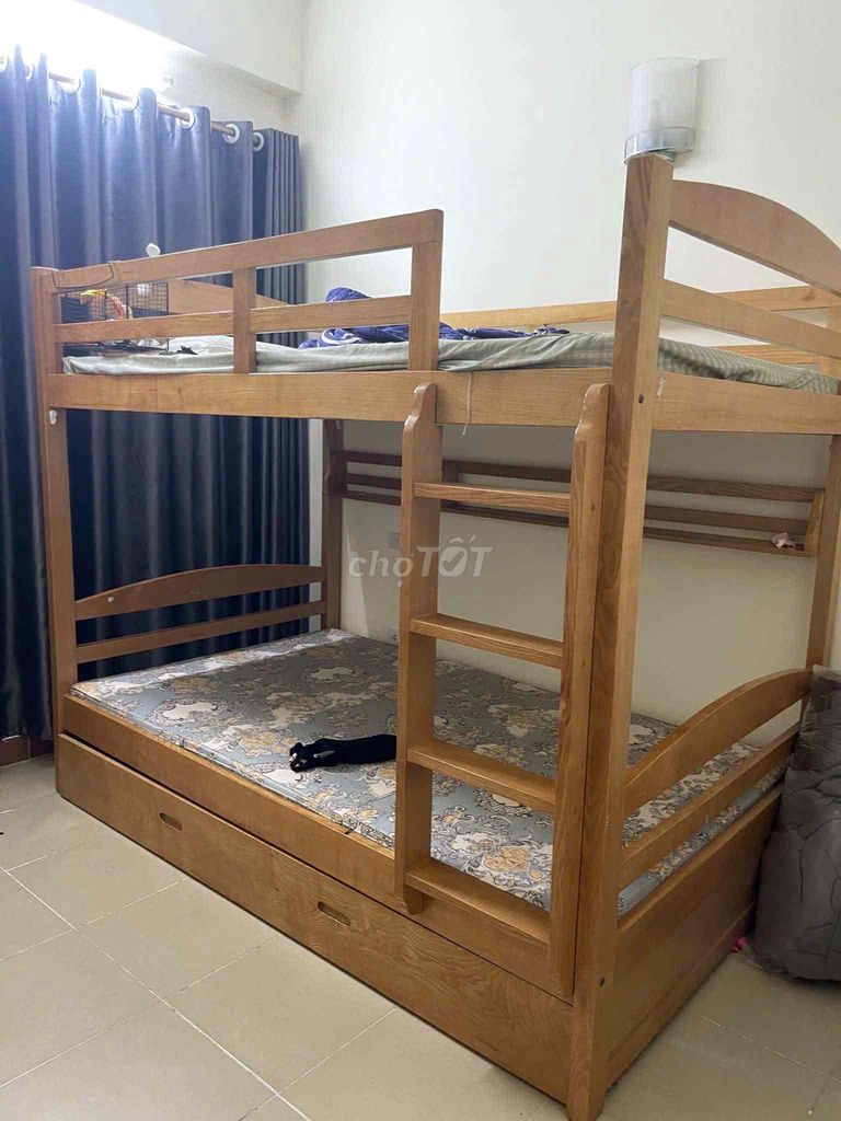 Giường tầng Gỗ Sồi nga 1m2x2m. Mua bán Giường, chăn ga gối nệm tại Quận Hà Đông Hà Nội được đăng bởi thu hien nguyen hình 1