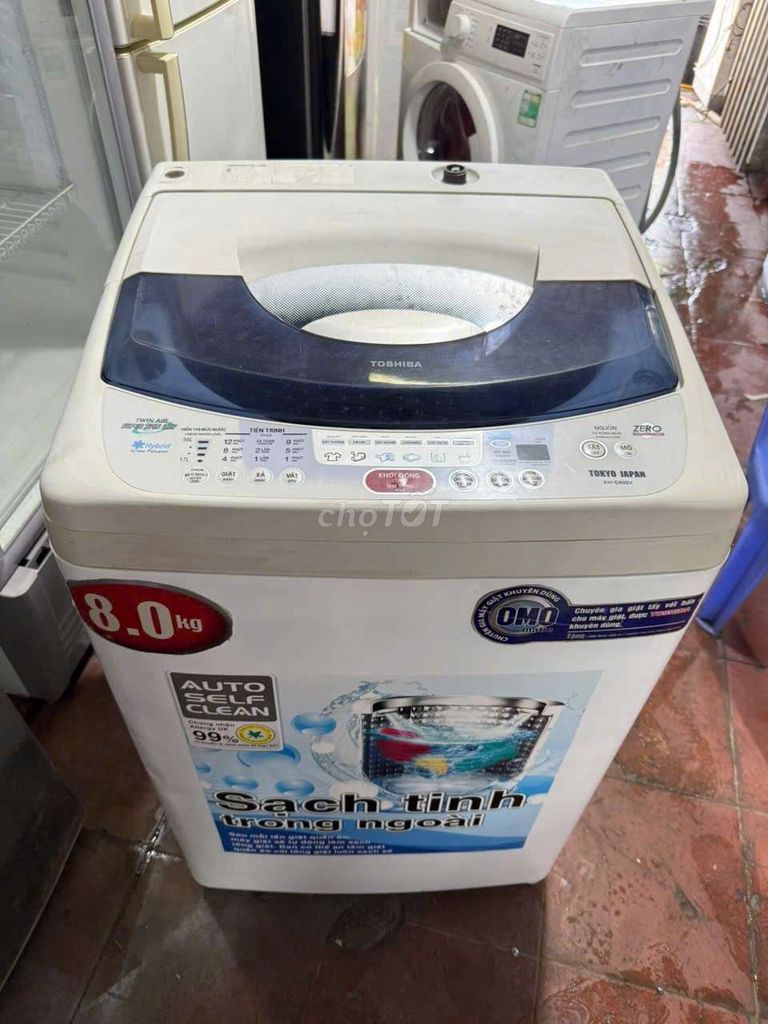Máy giặt Toshiba 8kg cửa trên Trắng tiết kiệm điện. Mua bán Máy giặt tại Quận 7 Tp Hồ Chí Minh được đăng bởi Điện Lạnh Giá Tốt hình 1