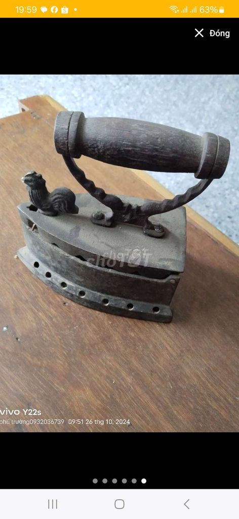 Bàn ủi đồng cổ xưa. Mua bán Đồ sưu tầm, đồ cổ tại Huyện Cần Đước Long An được đăng bởi trần Hùng  hình 1