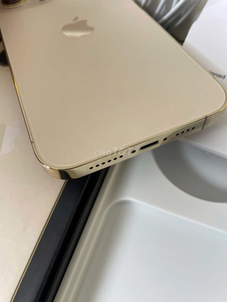 Ban re Iphone 12pro max 128G gold full hộp sách