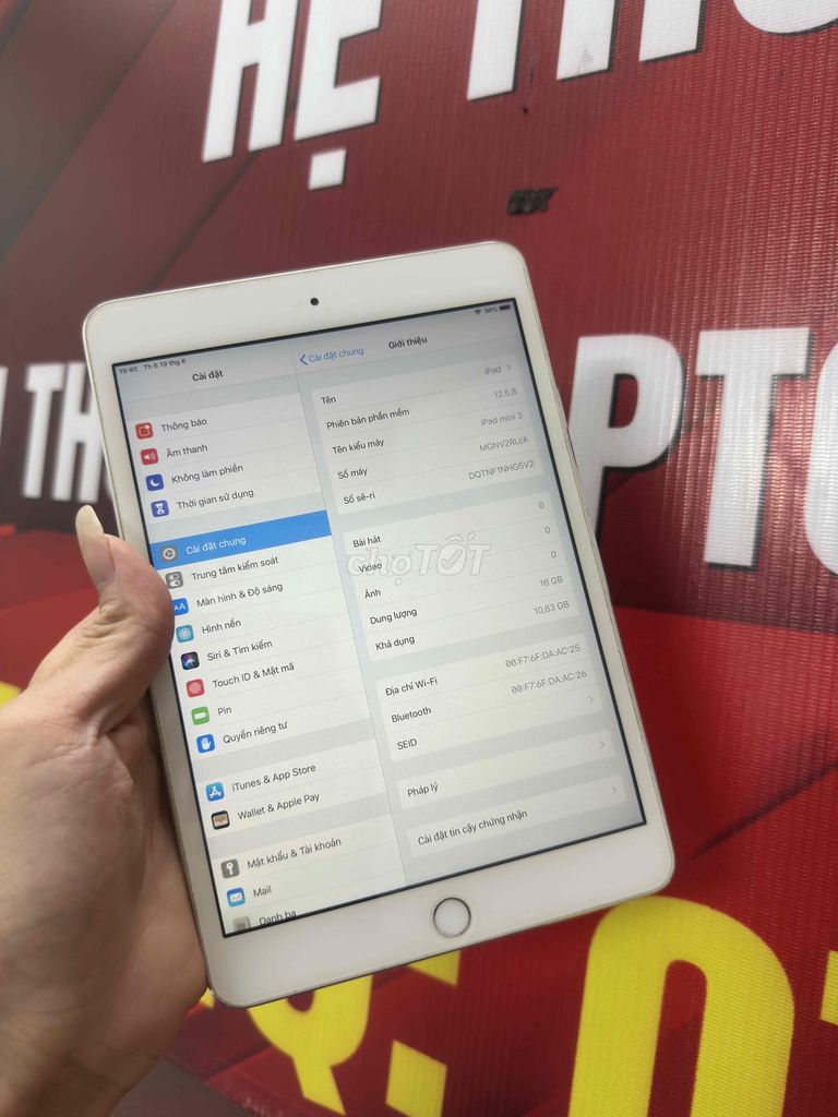 Apple iPad mini 3 16GB Bạc. Mua bán Máy tính bảng tại Quận Đống Đa Hà Nội được đăng bởi HQ Computer hình 1