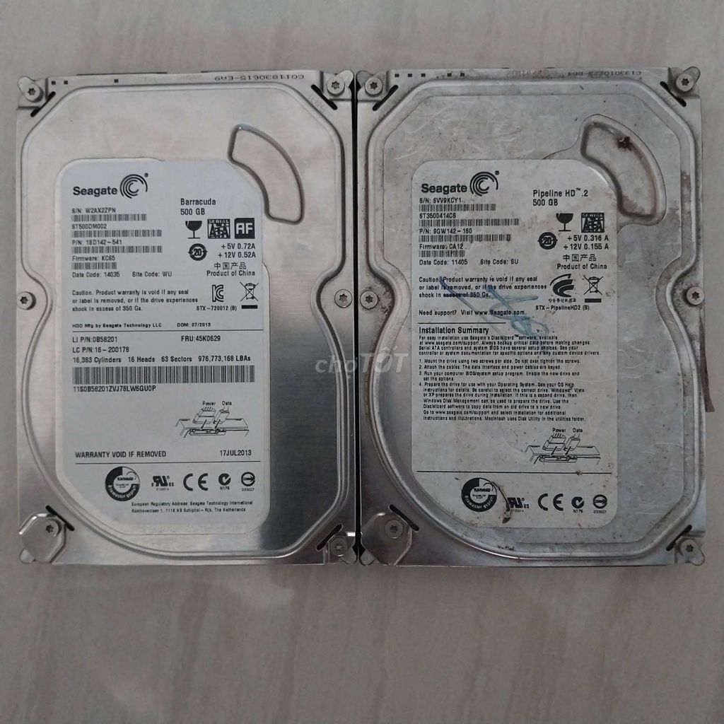 2 ổ cứng hdd 500gb