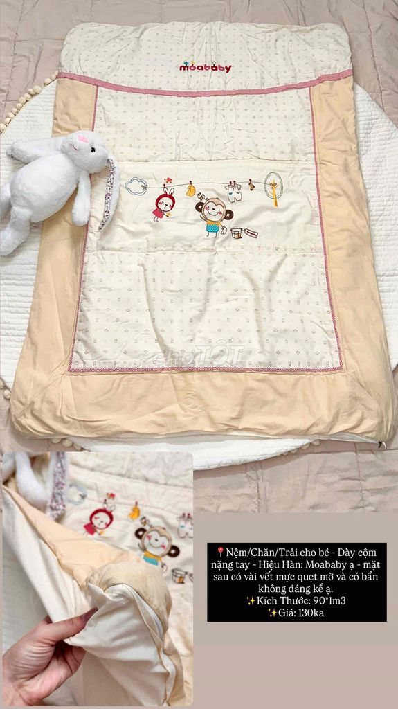 Nệm Moababy Dày cộm Kem 90x130cm. Mua bán Giường, chăn ga gối nệm tại Quận Gò Vấp Tp Hồ Chí Minh được đăng bởi Mua Hàng vui vẻ hình 1