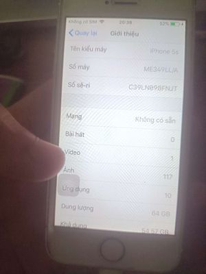 Apple iPhone 5s 64GB Trắng. Mua bán Điện thoại tại Huyện Củ Chi Tp Hồ Chí Minh được đăng bởi Mờ Tờ