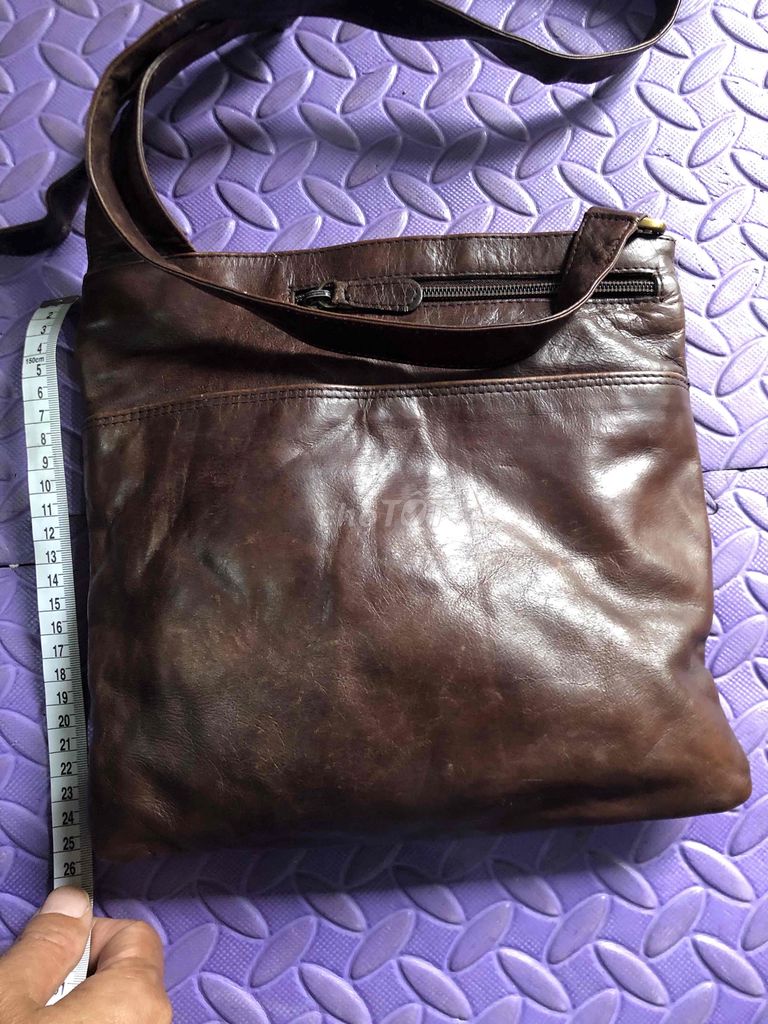 Túi đeo chéo nam da thật Nâu 25x22 cm. Mua bán Túi xách tại Huyện An Dương Hải Phòng được đăng bởi Tu Tang Quang hình 1
