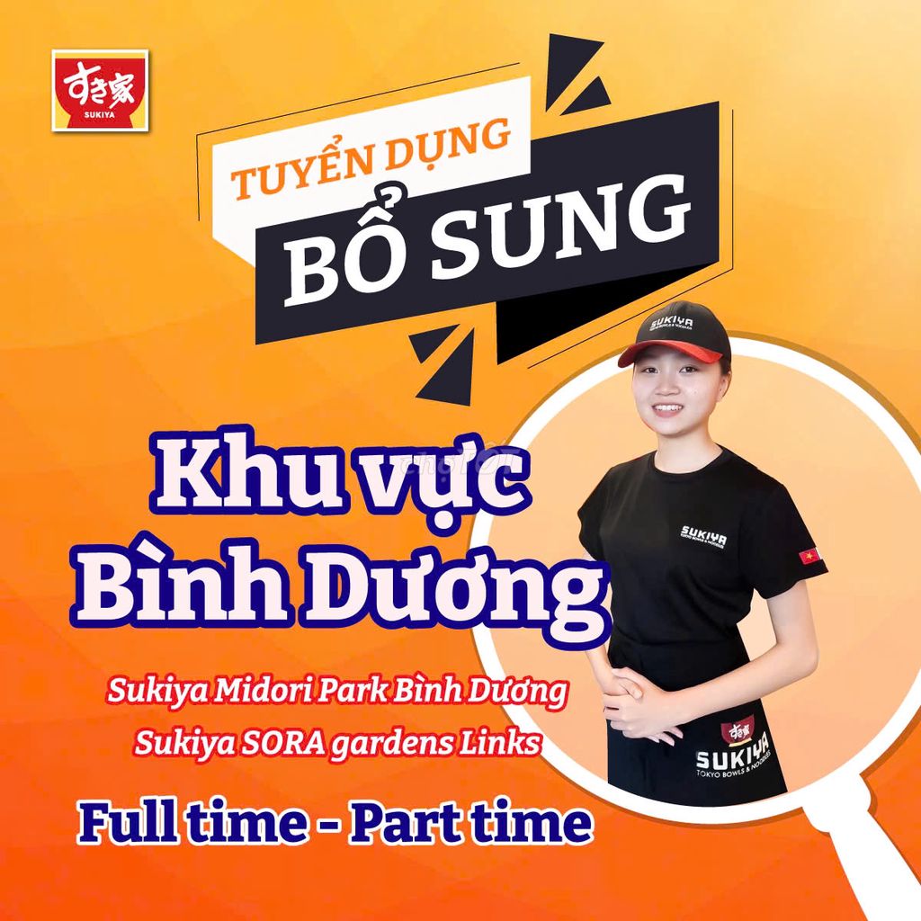 Nhân viên Part time - Full time tại Bình Dương