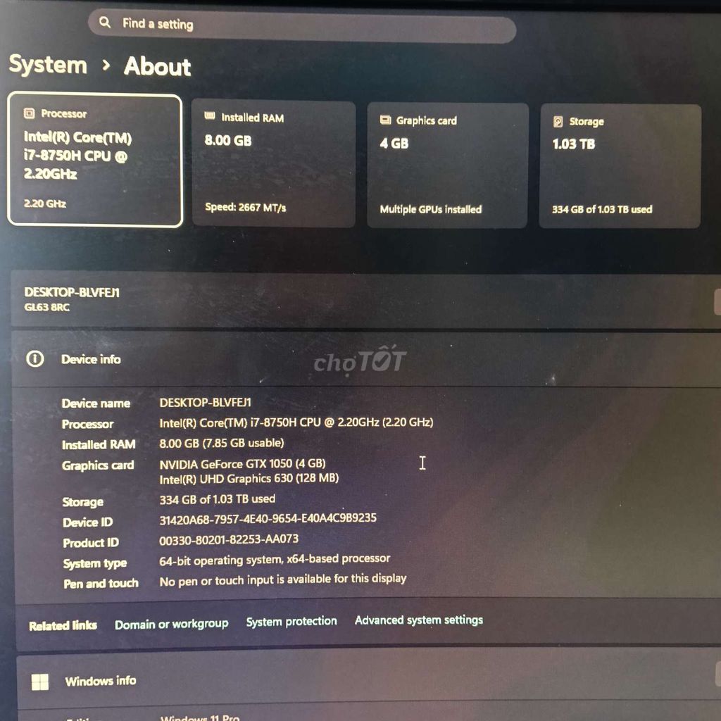 MSI MS-16P6 i7-8750H 8GB/1TB GTX 1060 Đen. Mua bán Laptop tại Huyện Mộc Hóa Long An được đăng bởi hữu nghị hình 1