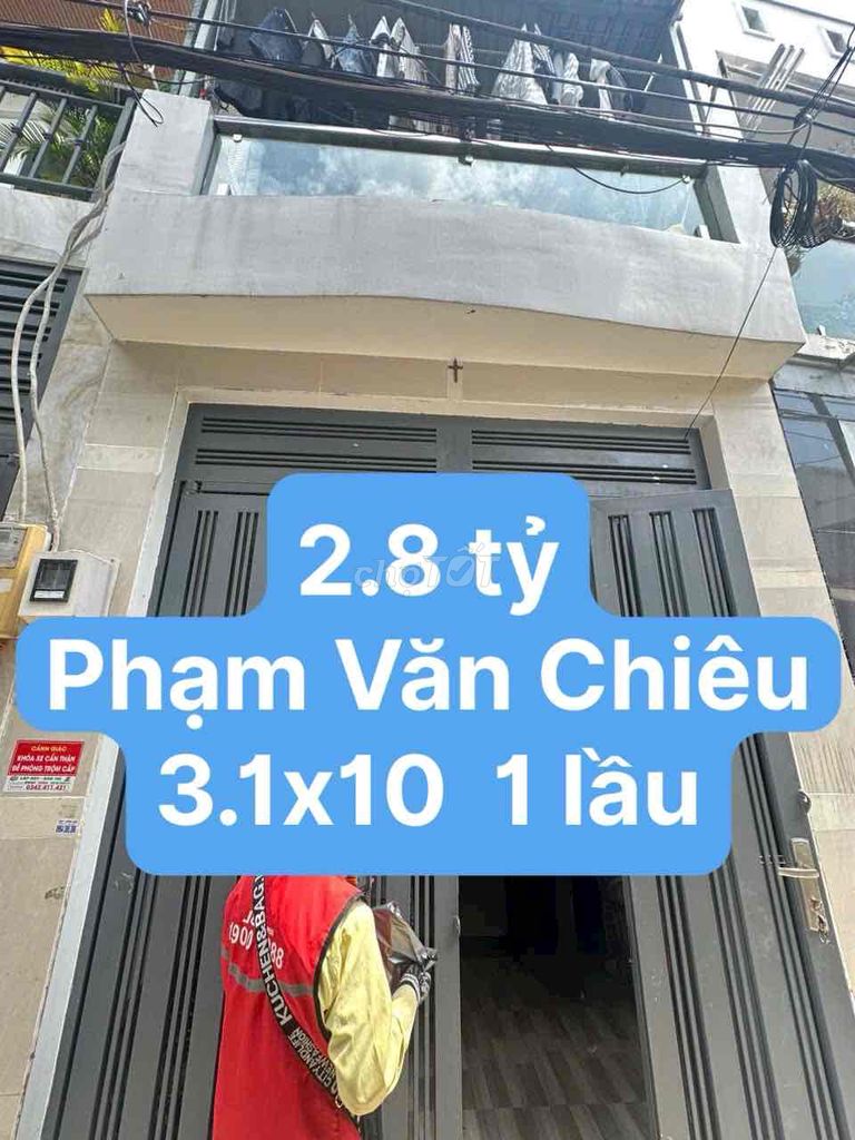 Bán nhà Phạm Văn Chiêu [Dt:3.1x10m] 1 lầu 2pn ngay chợ Thạch Đà