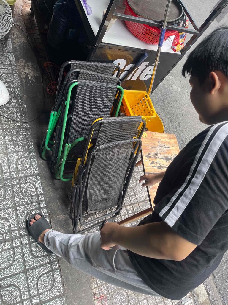 Ghế xếp Kim loại, Vải Có gãy nhẹ. Mua bán Bàn ghế tại Quận Tân Bình Tp Hồ Chí Minh được đăng bởi QBmac hình 1