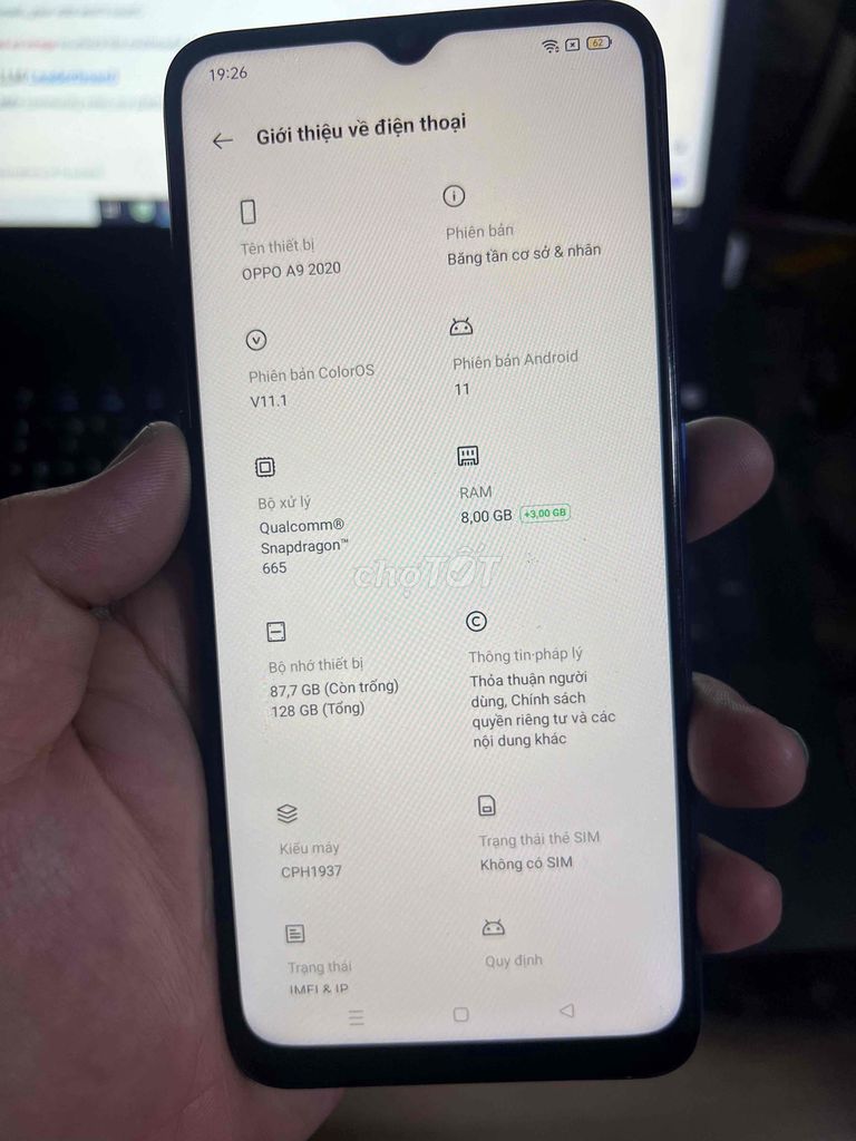 oppo a9 2020 ram 8/128gb máy keng