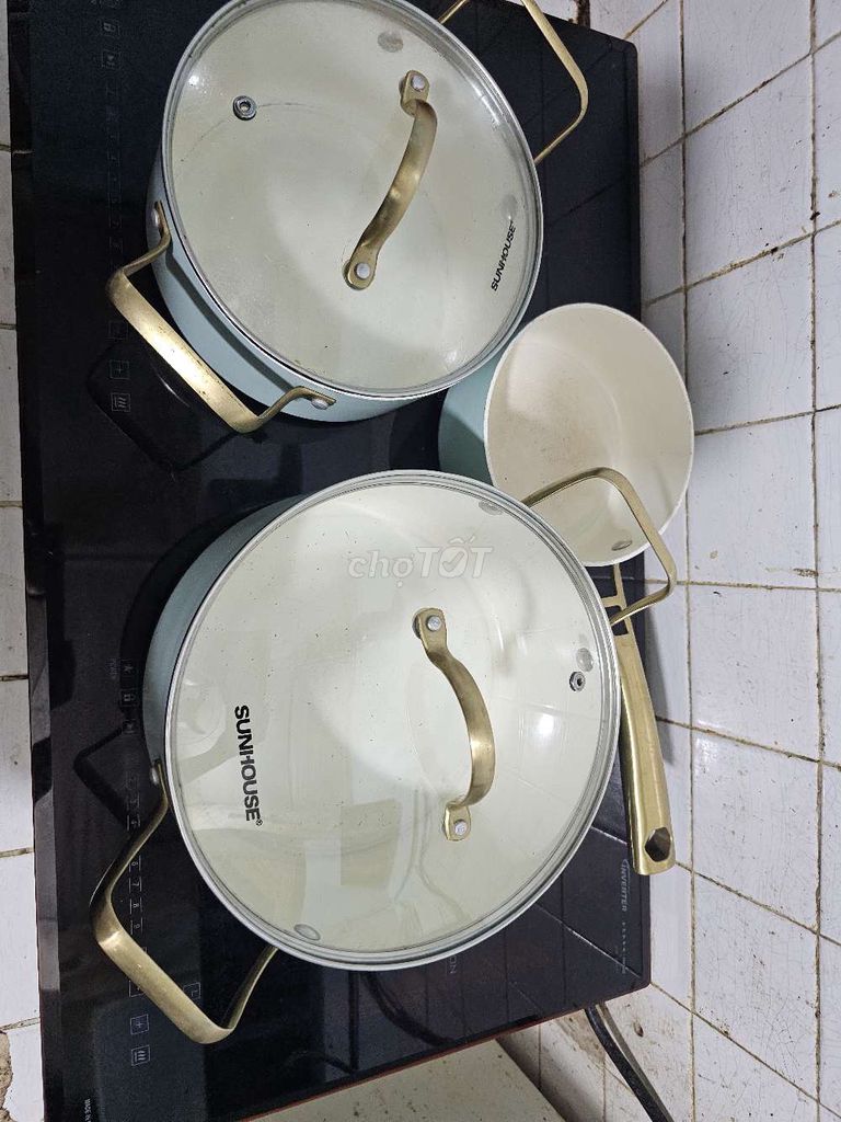 Bộ nồi Sunhouse Kim loại Xanh nhạt. Mua bán Dụng cụ nhà bếp tại Quận 11 Tp Hồ Chí Minh được đăng bởi min min hình 1