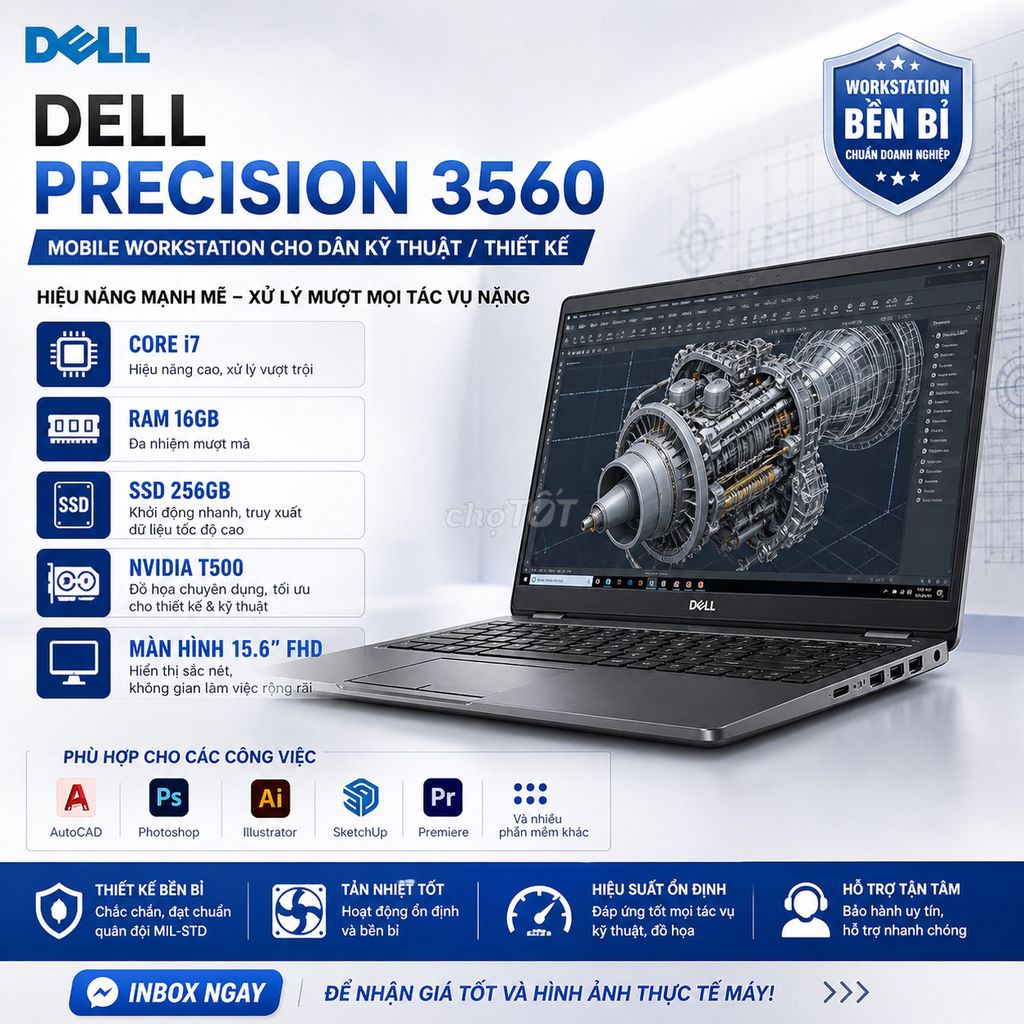 Dell Precision 3560 Core i7 15.6 inch 16GB/256GB. Mua bán Laptop tại Quận Tân Phú Tp Hồ Chí Minh được đăng bởi THANH NGUYEN hình 1