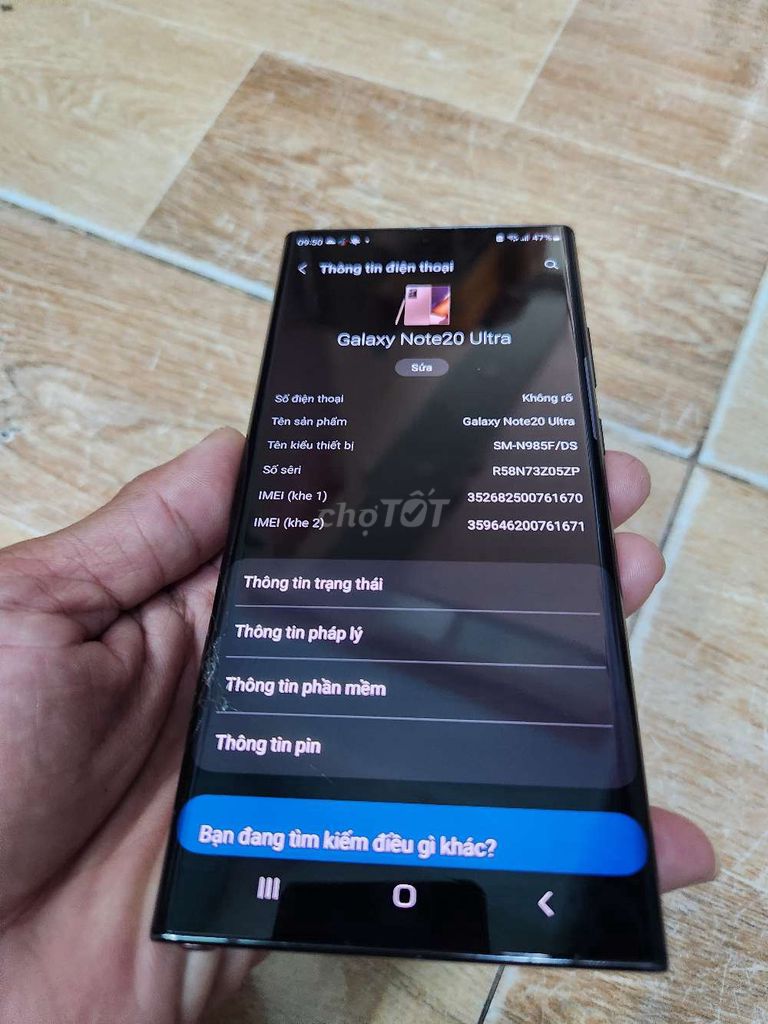 Samsung Galaxy Note 20 Ultra Đen Đã sử dụng. Mua bán Điện thoại tại Thị xã Tân Uyên Bình Dương được đăng bởi Trường Trần hình 1