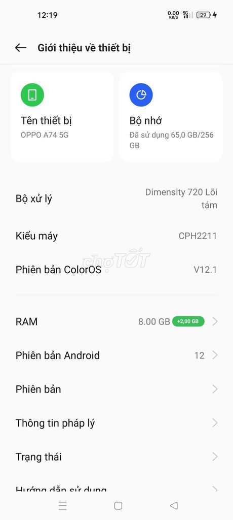 Oppo A74 5G 128GB 8GB RAM. Mua bán Điện thoại tại Thành phố Thái Bình Thái Bình được đăng bởi pham hình 1